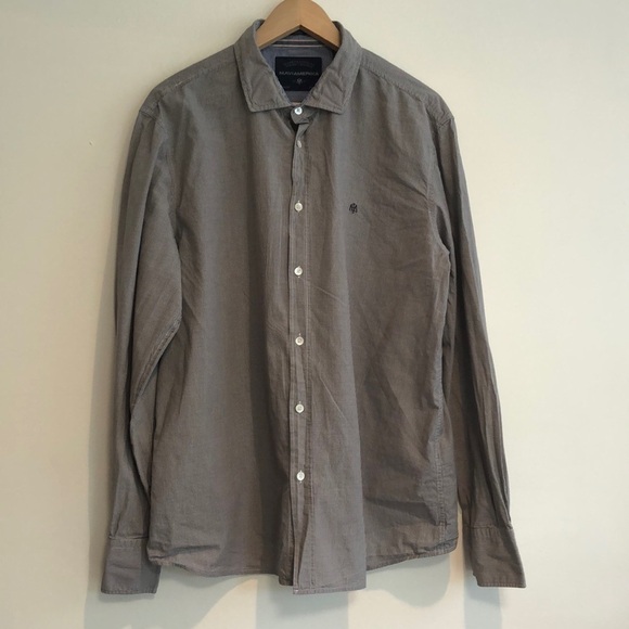 Maviamerika button down dress shirt men’s XXL Black and grey plaid pattern - Picture 1 of 7